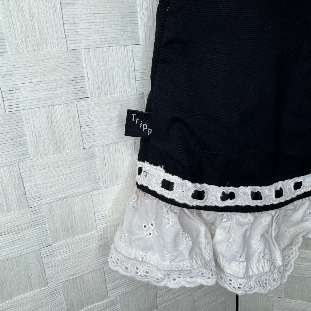 Tripp NYC Black Lace Up Back Maid Ruffle Mini Skirt XXL Goth - Picture 7 of 8